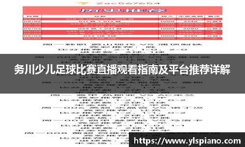 务川少儿足球比赛直播观看指南及平台推荐详解